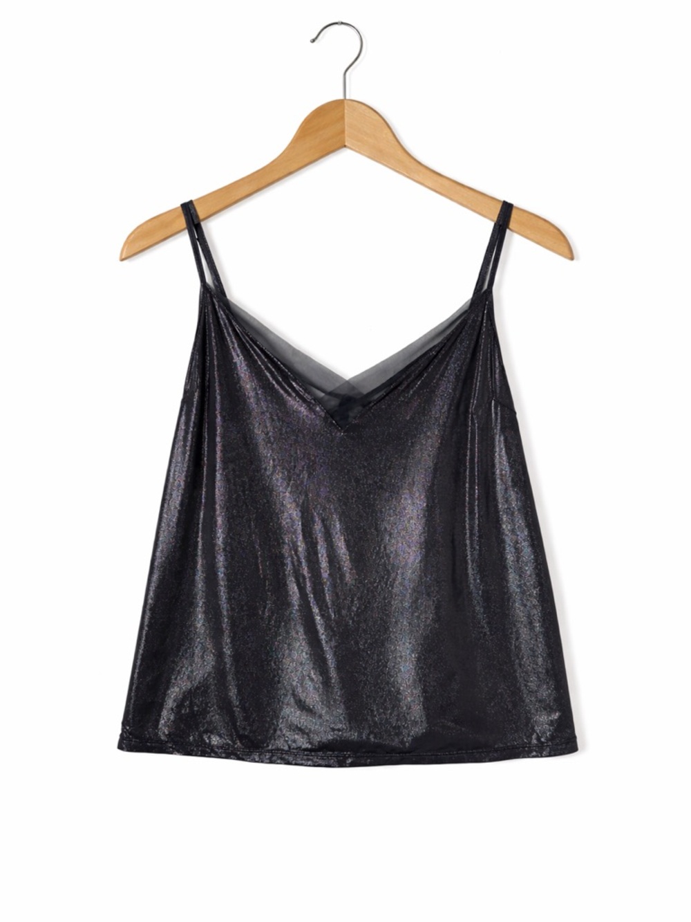 Victoria’s Secret Black Shimmer Cami XS Y2K Party Club Night Out Metallic Top